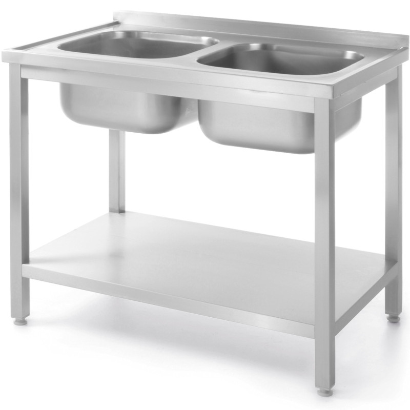 Budget Line STAL dviguba kriauklė su lentyna 1000 x 600 x 850 cm - Hendi 817032 Budget Line STAL dviguba kriauklė su lentyna 1000 x 600 x 850 cm - Hendi 817032