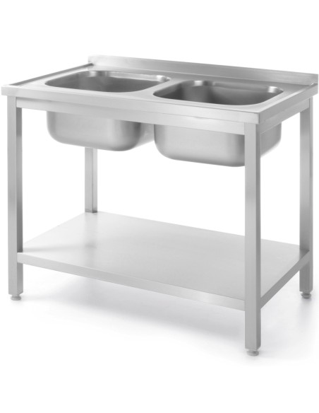 Budget Line STAL dviguba kriauklė su lentyna 1000 x 600 x 850 cm - Hendi 817032 Budget Line STAL dviguba kriauklė su lentyna 1000 x 600 x 850 cm - Hendi 817032