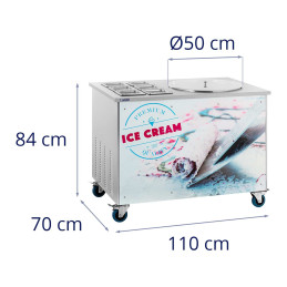 Tailandietiškų ledų aparato šaldymo lėkštė sk. 50 cm 6 x GN 740 W