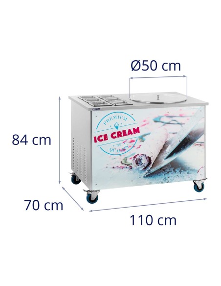 Tailandietiškų ledų aparato šaldymo lėkštė sk. 50 cm 6 x GN 740 W Tailandietiškų ledų aparato šaldymo lėkštė sk. 50 cm 6 x GN 740 W