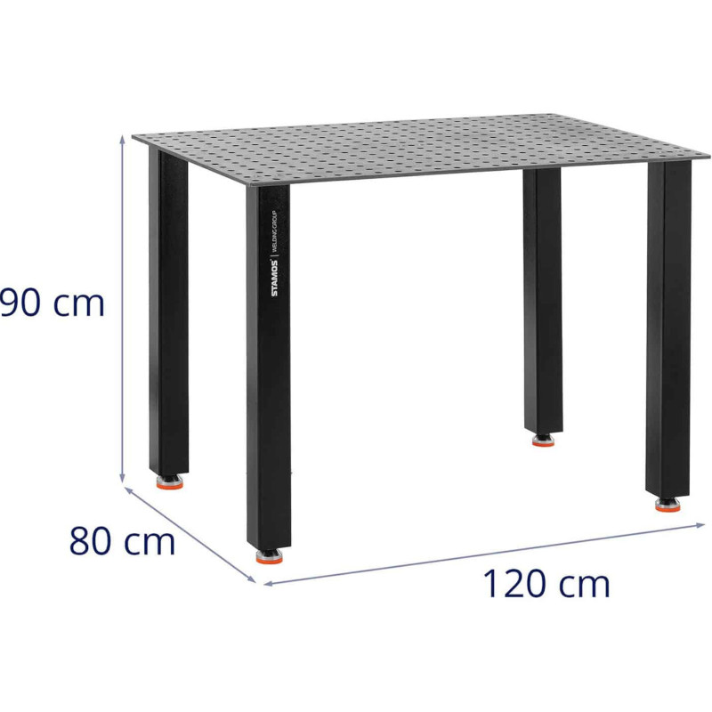 Montavimo suvirinimo stalas perforuotas viršus 6 mm 120 x 80 cm iki 100 kg