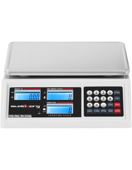 Komercinis svarstyklių skaičiavimas LCD RS232 3000 g / 0,05 g Komercinis svarstyklių skaičiavimas LCD RS232 3000 g / 0,05 g
