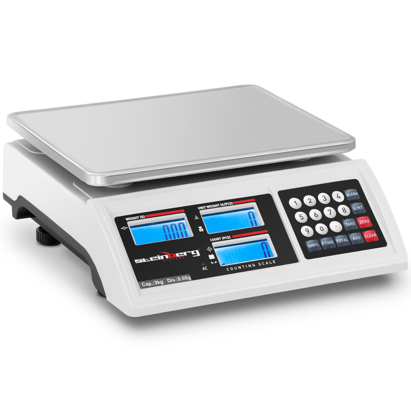 Komercinis svarstyklių skaičiavimas LCD RS232 3000 g / 0,05 g