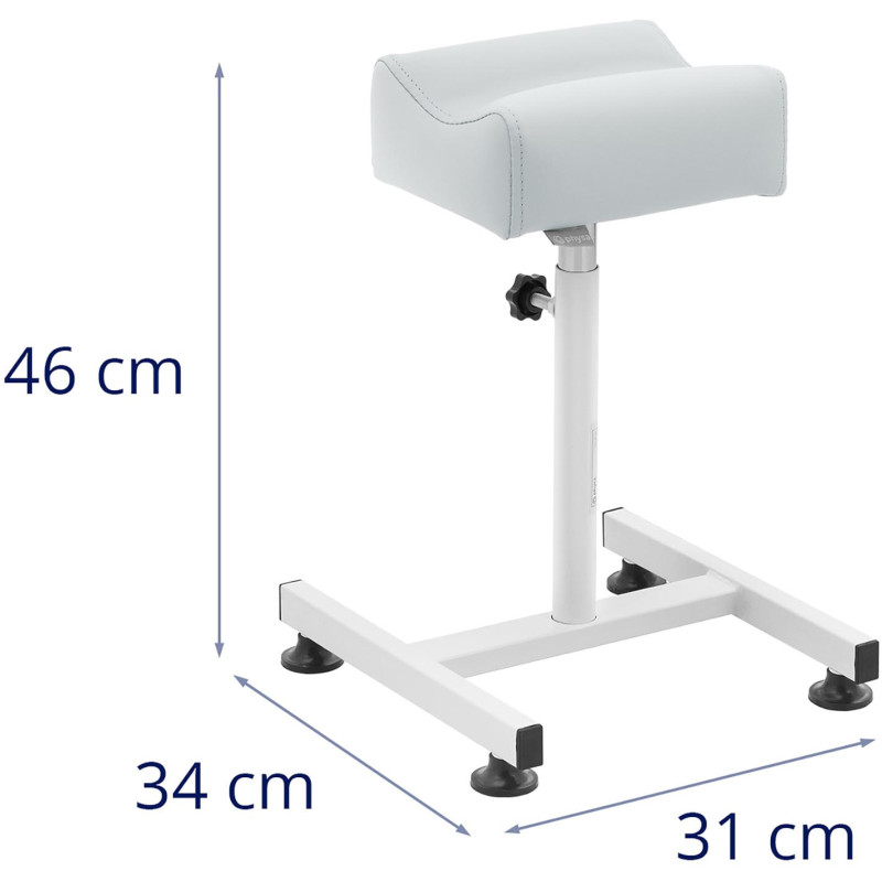 Kosmetinė kėdutė pedikiūrui reguliuojamo aukščio iki 67 cm iki 80 kg - šviesiai pilka