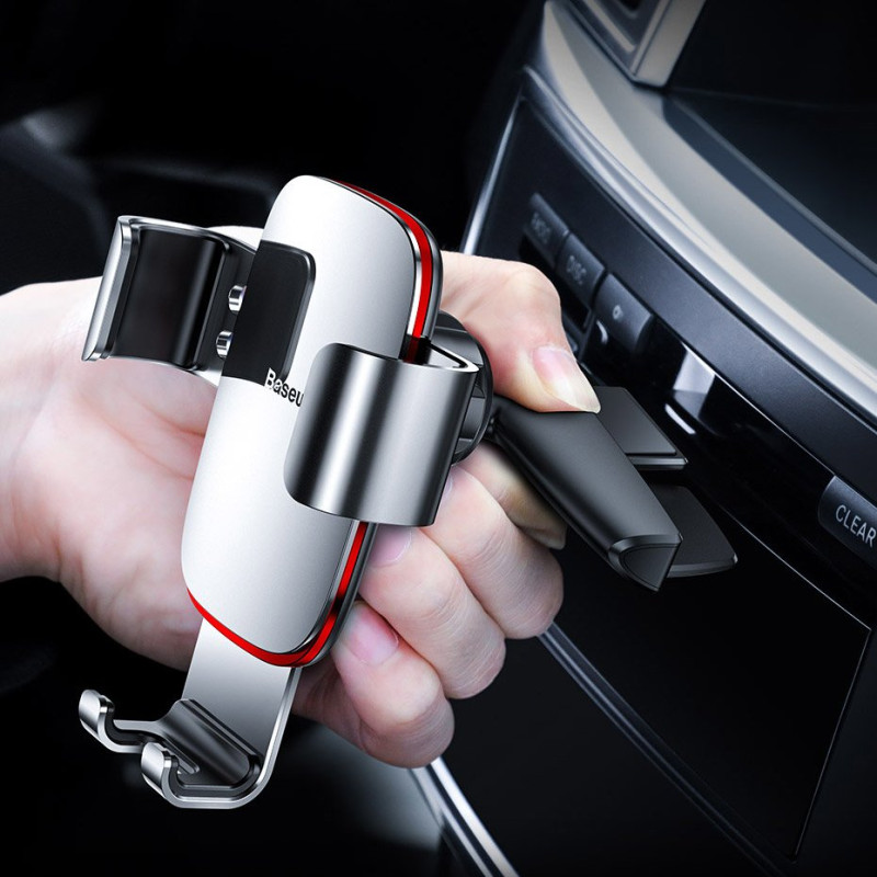 Metalinis automobilio gravitacijos laikiklis CD lizdui juodas