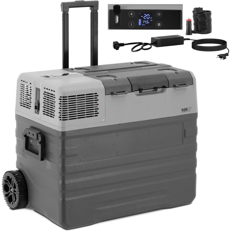 Kelioninis šaldytuvas ant ratų su užšaldymo funkcija 12/24 V DC/AC 60 W 52 l
