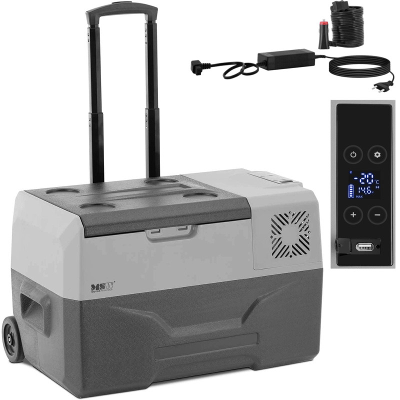 Nešiojamas automobilinis šaldytuvas ant ratų su užšaldymo funkcija 12/24 V DC/AC 60 W 30 l