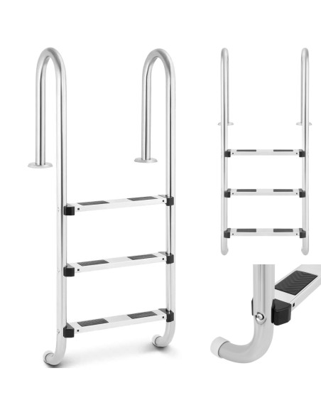 Nerūdijančio plieno baseino kopėčios 3 pakopos 1320 mm Nerūdijančio plieno baseino kopėčios 3 pakopos 1320 mm