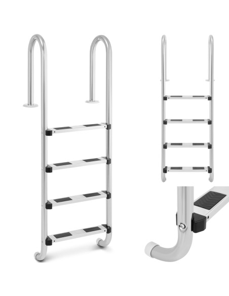 Nerūdijančio plieno baseino kopėčios 4 pakopos 1570 mm Nerūdijančio plieno baseino kopėčios 4 pakopos 1570 mm