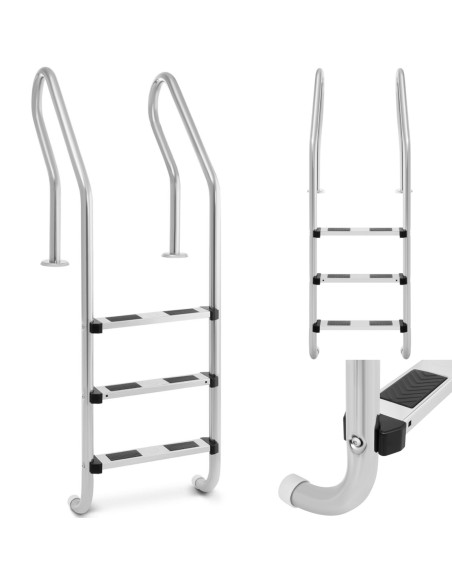 Nerūdijančio plieno baseino kopėčios 3 pakopos 1600 mm Nerūdijančio plieno baseino kopėčios 3 pakopos 1600 mm