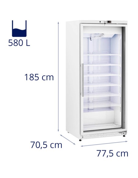 Šaldiklio spintelė stiklinis šaldiklis 7 lentynos 580 l 492 W - baltas Šaldiklio spintelė stiklinis šaldiklis 7 lentynos 580 l 492 W - baltas