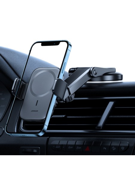 Automobilinis telefono laikiklis su 15W MagSafe Qi indukciniu įkrovikliu prietaisų skydeliui