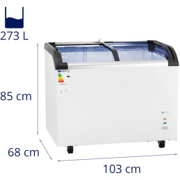 Glazūruotas šaldiklis šaldytiems ledams 273 l 198 W