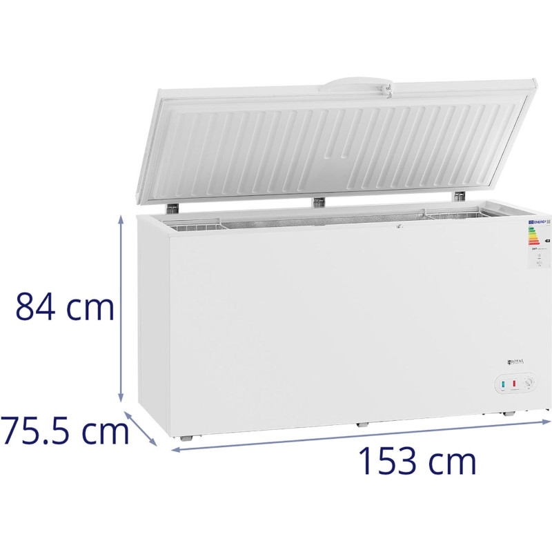 Rakinamas krūtinės šaldiklis 2 krepšeliai 450 l 95 W