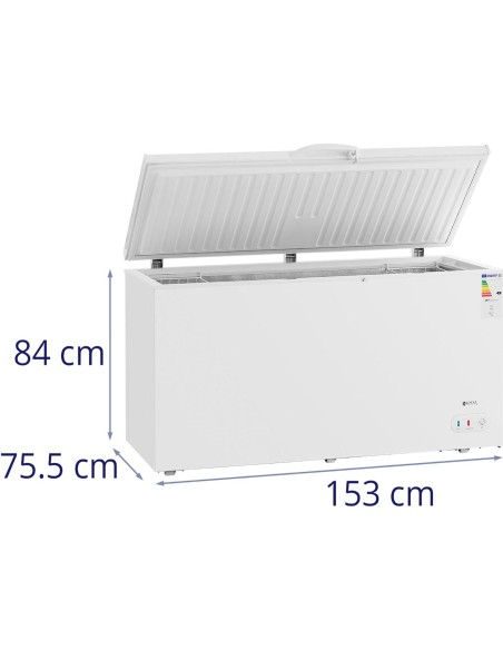 Rakinamas krūtinės šaldiklis 2 krepšeliai 450 l 95 W