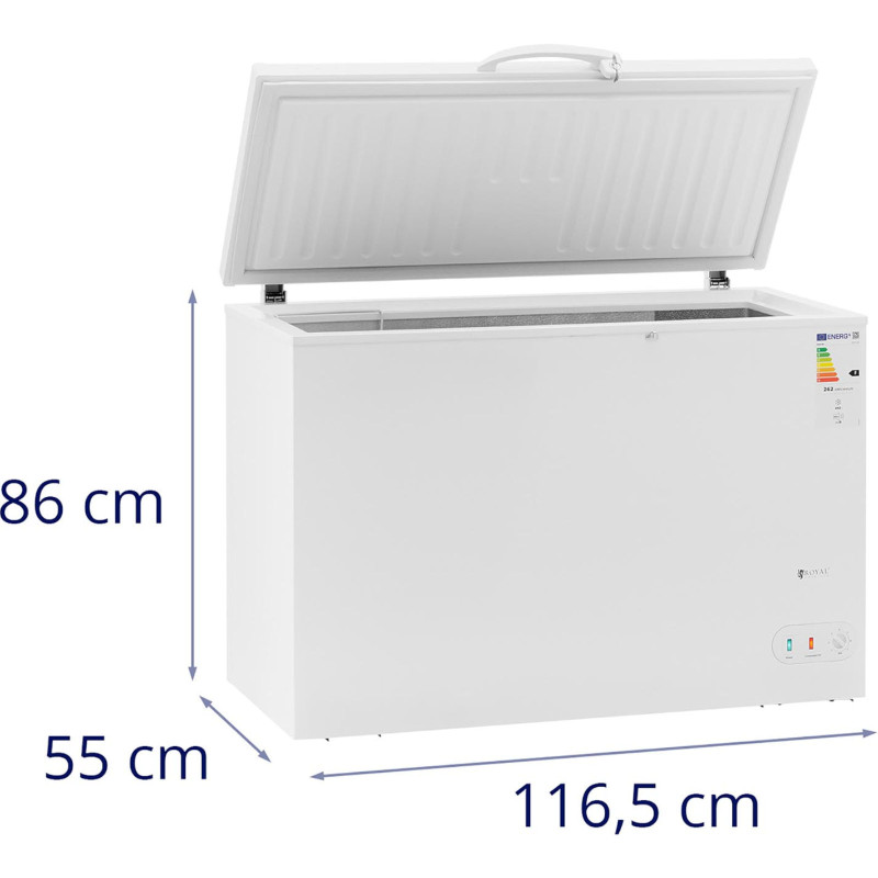 Užrakinamas krūtinės šaldiklis 1 krepšelis 242 L 63 W