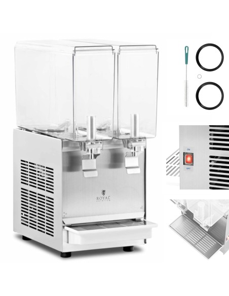 Dozatorius aušinamas gėrimų sulčių dozatorius dvigubas 2 x 10 l 290 W Dozatorius aušinamas gėrimų sulčių dozatorius dvigubas 2 x 10 l 290 W
