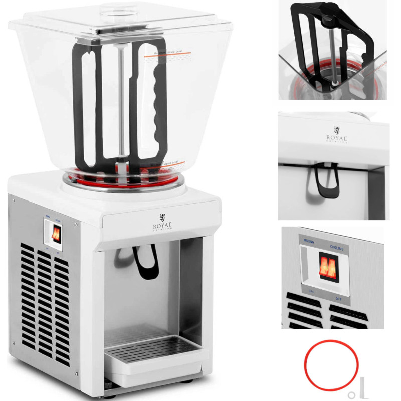 Aušinimo dozatorius su maišytuvu sulčių gėrimams 25 l 240 W