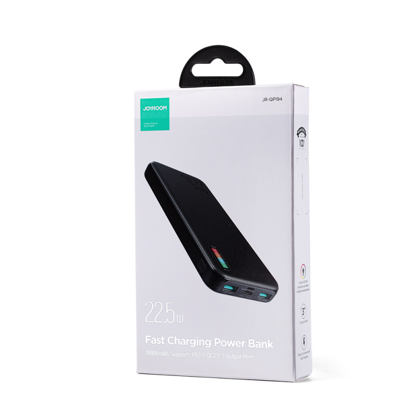 Powerbank 10000mAh Dazzling Series 22.5W juoda