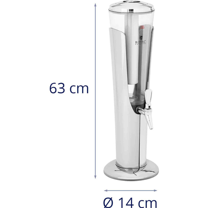 Aušinamasis gėrimų sulčių dozatorius su LED apšvietimu 3 l