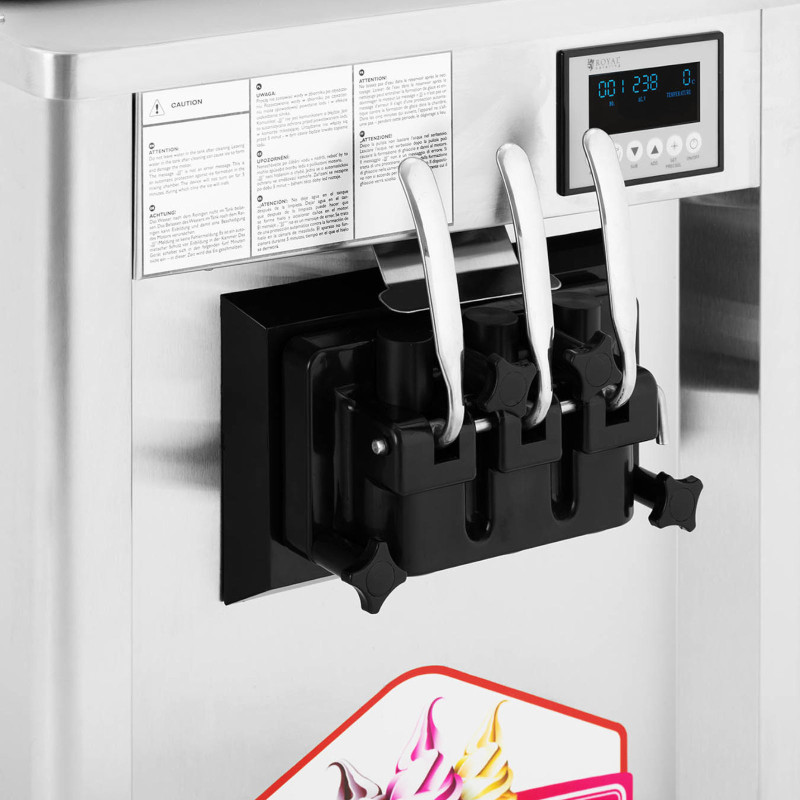 Minkštų ledų aparatas 1550 W 23 l/h - 3 skoniai