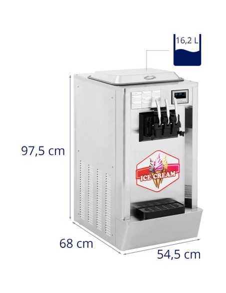 Minkštų ledų aparatas 1550 W 23 l/h - 3 skoniai Minkštų ledų aparatas 1550 W 23 l/h - 3 skoniai