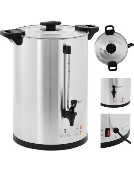 Arbatos kavos virimo aparatas su kranu 20 l 1650 W sidabrinis Arbatos kavos virimo aparatas su kranu 20 l 1650 W sidabrinis