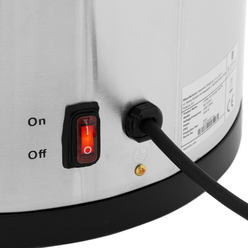 Arbatos kavos virimo aparatas su kranu 20 l 1650 W sidabrinis