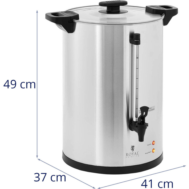 Arbatos kavos virimo aparatas su kranu 20 l 1650 W sidabrinis
