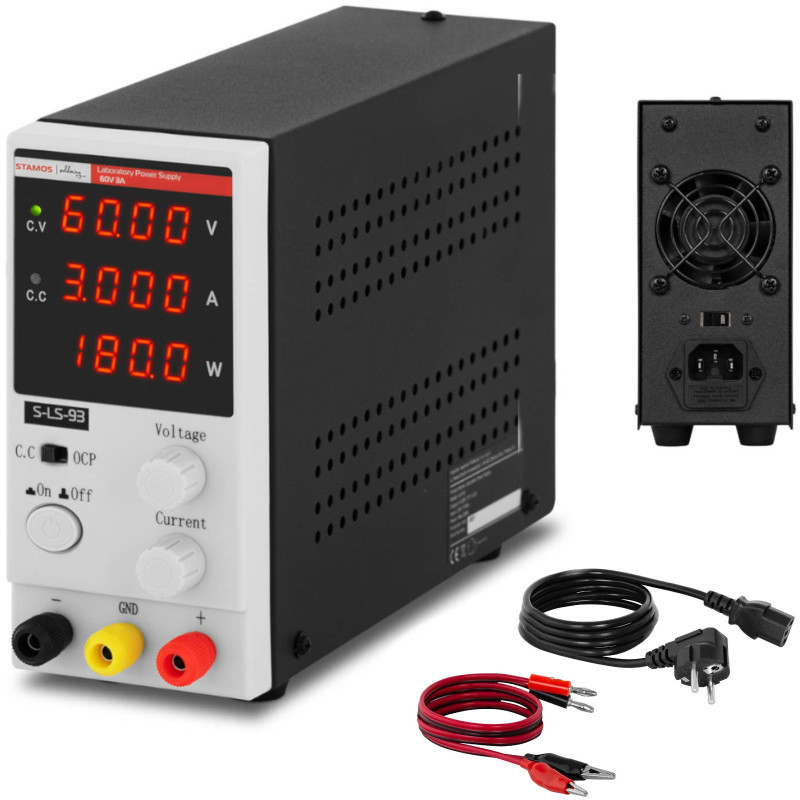 Serviso laboratorijos maitinimo šaltinis 0-60 V 0-3 A DC 180 W LED
