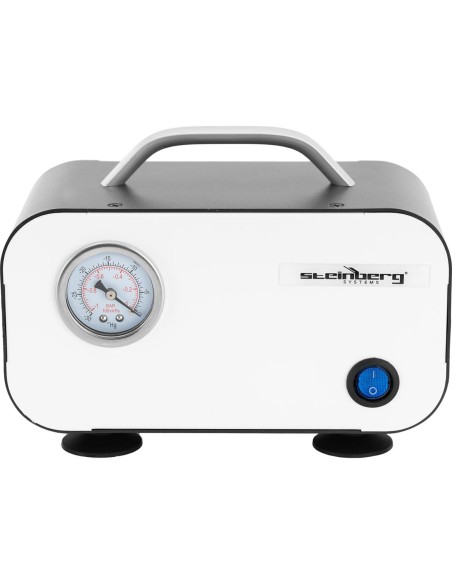 Laboratorinis vakuuminis siurblys su manometru be alyvos 10 l/min 20 W Laboratorinis vakuuminis siurblys su manometru be alyvos 10 l/min 20 W