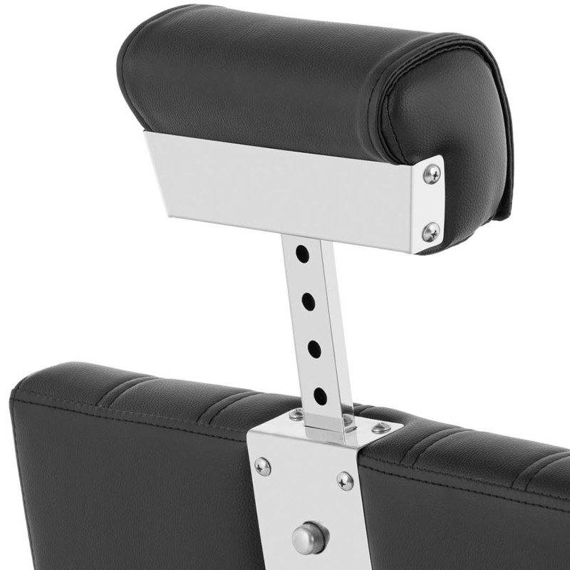 Kosmetinė kirpyklos kėdė su kėdute, aukštis 47-63 cm, juoda ir balta