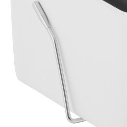 Kosmetinė kirpyklos kėdė su kėdute, aukštis 47-63 cm, juoda ir balta