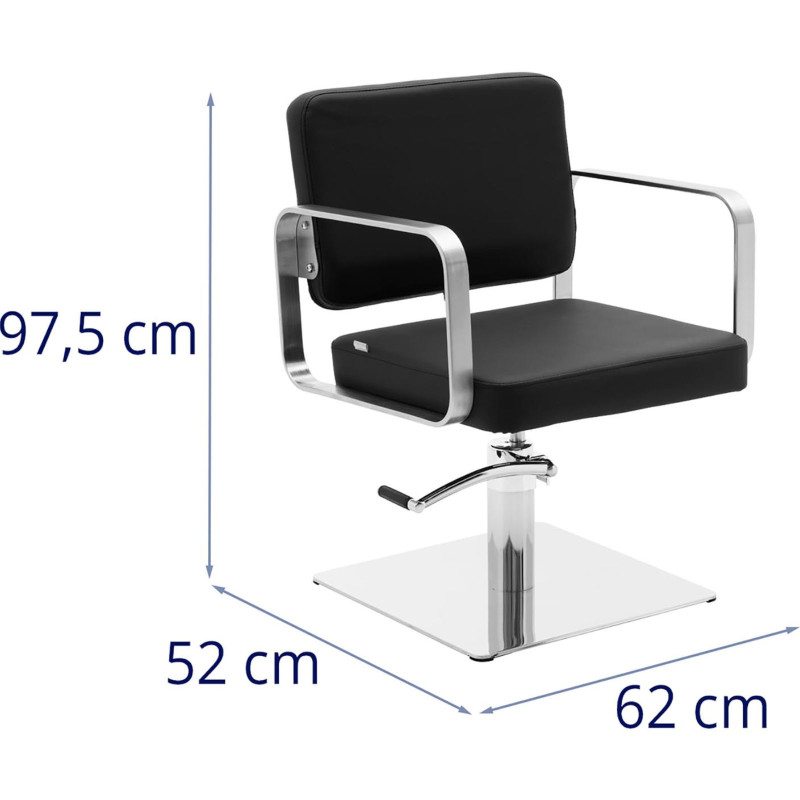 Kirpyklos kosmetinė kirpyklos kėdė, ūgis 46-61 cm PLYMOUTH - juoda