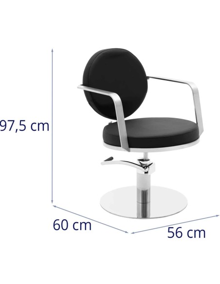 Kosmetinė kirpyklos kėdė, ūgis 47-62 cm NORWICH - juoda Kosmetinė kirpyklos kėdė, ūgis 47-62 cm NORWICH - juoda