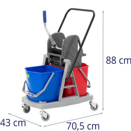 Vežimėlis grindims valyti, 2 kibirai, 2 x 17 l spaustukas
