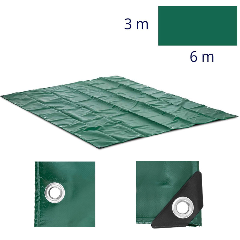 Brezento apsauginė danga su PVC ąselėmis 650 g/m2 600 x 300 cm Brezento apsauginė danga su PVC ąselėmis 650 g/m2 600 x 300 cm
