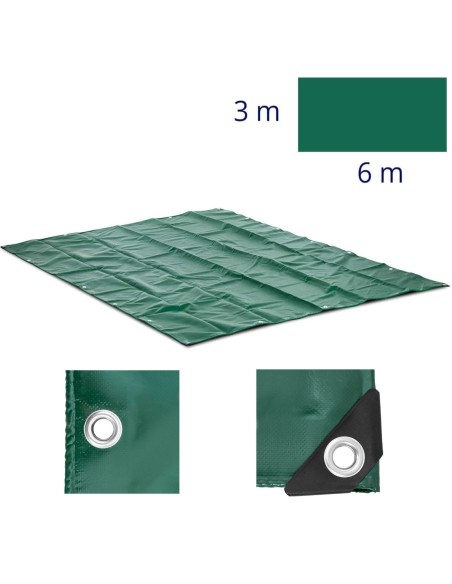 Brezento apsauginė danga su PVC ąselėmis 650 g/m2 600 x 300 cm