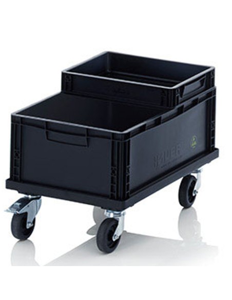 ESD transportavimo vežimėlis 60x40cm EUR konteinerių dėžėms ESD transportavimo vežimėlis 60x40cm EUR konteinerių dėžėms