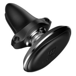 Magnetinis automobilinio telefono laikiklis ventiliacijos grotelėms su laikikliu 2 laidams juodos spalvos