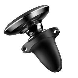 Magnetinis automobilinio telefono laikiklis ventiliacijos grotelėms su laikikliu 2 laidams juodos spalvos