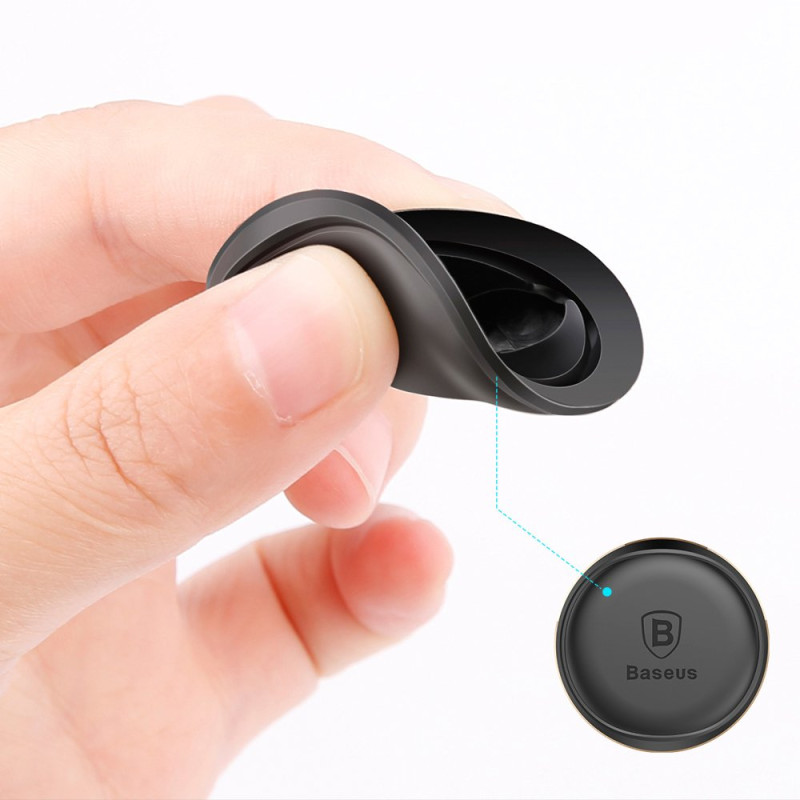 Magnetinis automobilinio telefono laikiklis ventiliacijos grotelėms su laikikliu 2 laidams juodos spalvos