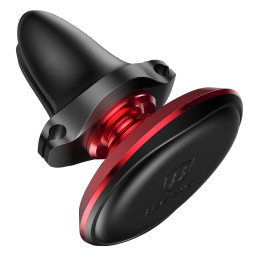Magnetinis automobilinio telefono laikiklis ventiliacijos grotelėms su laikikliu 2 laidams raudonas