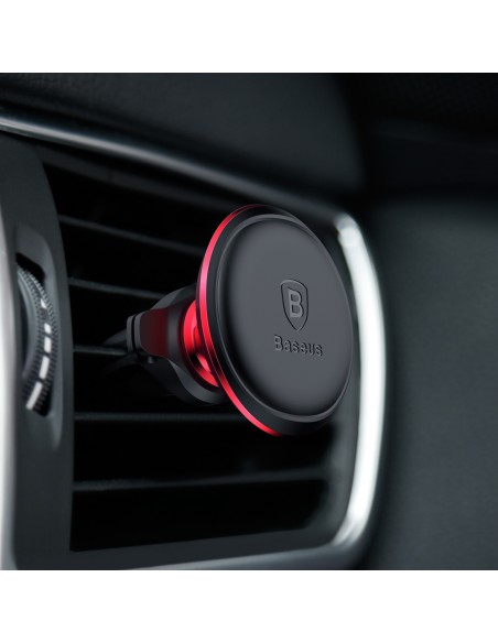 Magnetinis automobilinio telefono laikiklis ventiliacijos grotelėms su laikikliu 2 laidams raudonas Magnetinis automobilinio telefono laikiklis ventiliacijos grotelėms su laikikliu 2 laidams raudonas