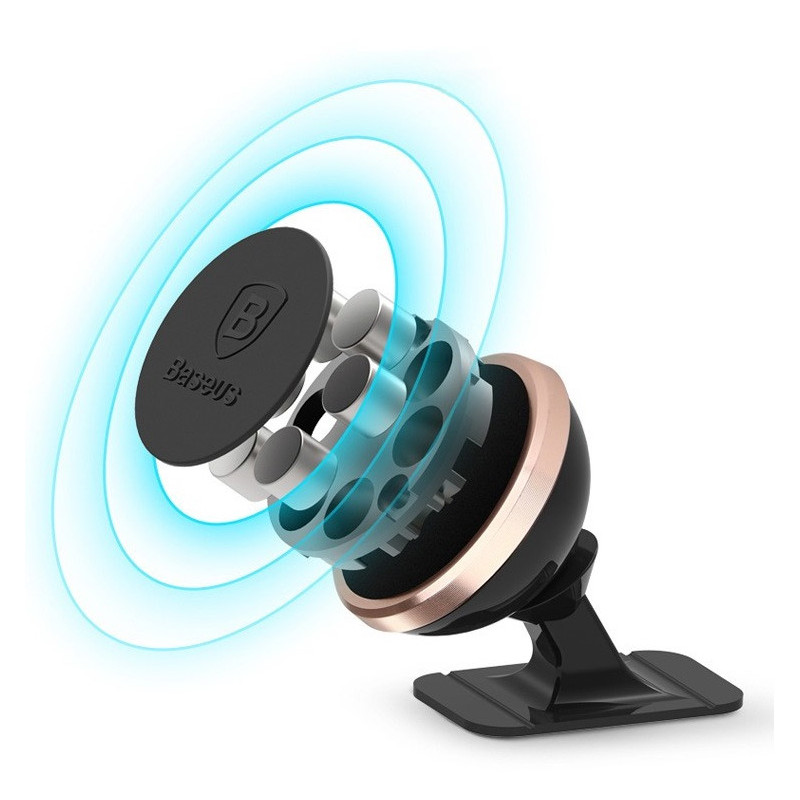 Lipnus magnetinis automobilinio telefono laikiklis 360 laipsnių aukso spalvos