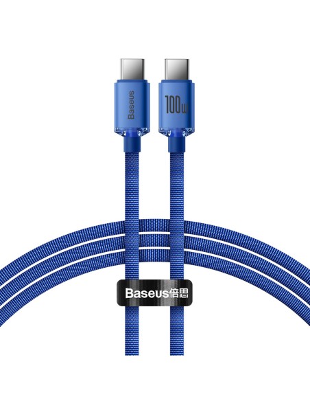 Laido laidas greitam įkrovimui ir duomenų perdavimui USB-C USB-C 100W 1,2m mėlynas Laido laidas greitam įkrovimui ir duomenų perdavimui USB-C USB-C 100W 1,2m mėlynas