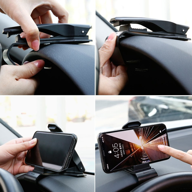 Automobilinio telefono laikiklio prietaisų skydelio segtukas Burna juoda