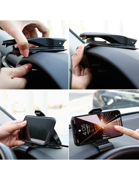 Automobilinio telefono laikiklio prietaisų skydelio segtukas Burna juoda Automobilinio telefono laikiklio prietaisų skydelio segtukas Burna juoda