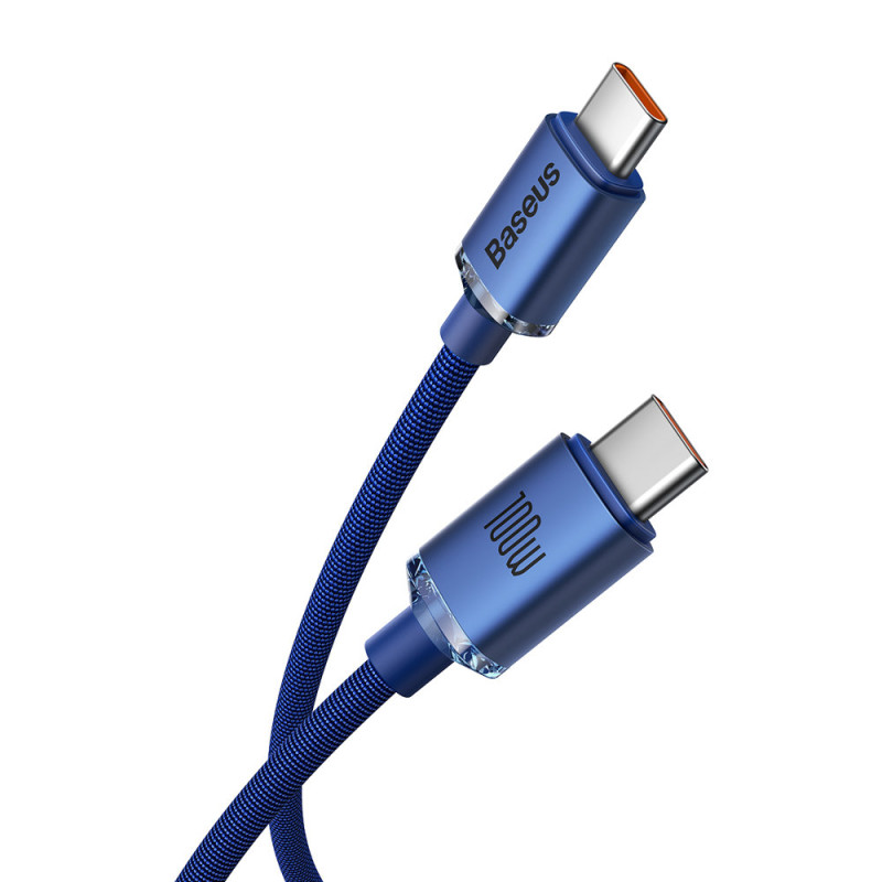 Laido laidas greitam įkrovimui ir duomenų perdavimui USB-C USB-C 100W 1,2m mėlynas