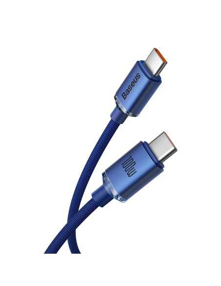Laido laidas greitam įkrovimui ir duomenų perdavimui USB-C USB-C 100W 1,2m mėlynas Laido laidas greitam įkrovimui ir duomenų perdavimui USB-C USB-C 100W 1,2m mėlynas
